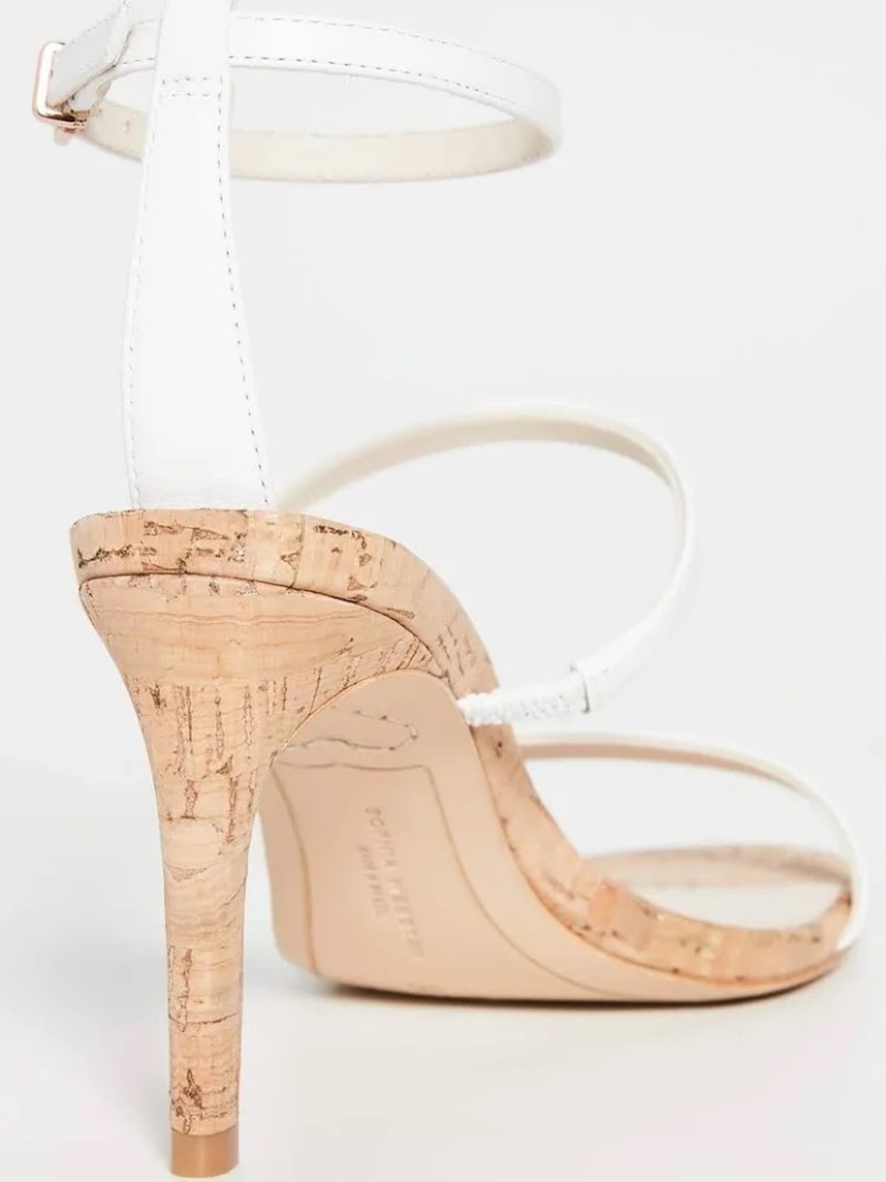 Sophia Webster White Strappy Cork-Heel Sandals - Picture 3 of 13